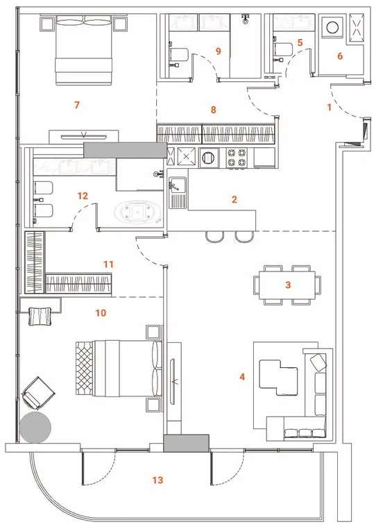 The Orchard Place Tower C 2 bed floor plan, 1,455 sqft