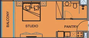 Guzel Towers Studio floor plan, 350 sqft