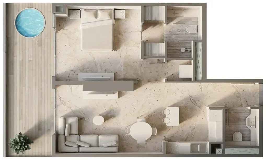 Sky Line by Peace Homes 1 bed floor plan, 824 sqft