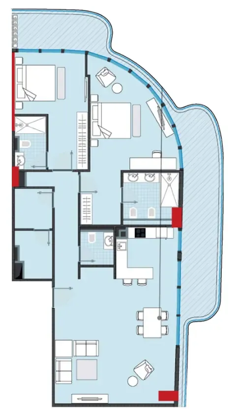 NEXT Coral 2 bed floor plan, 1,657 sqft