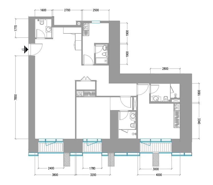 Tiger Sky Tower 2 bed floor plan, 1,481 sqft