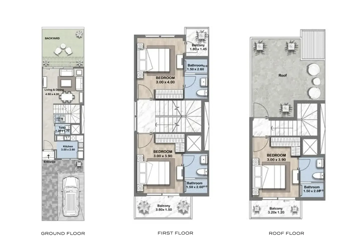 Reportage Hills 3 bed floor plan, 1,873 – 1,901 sqft
