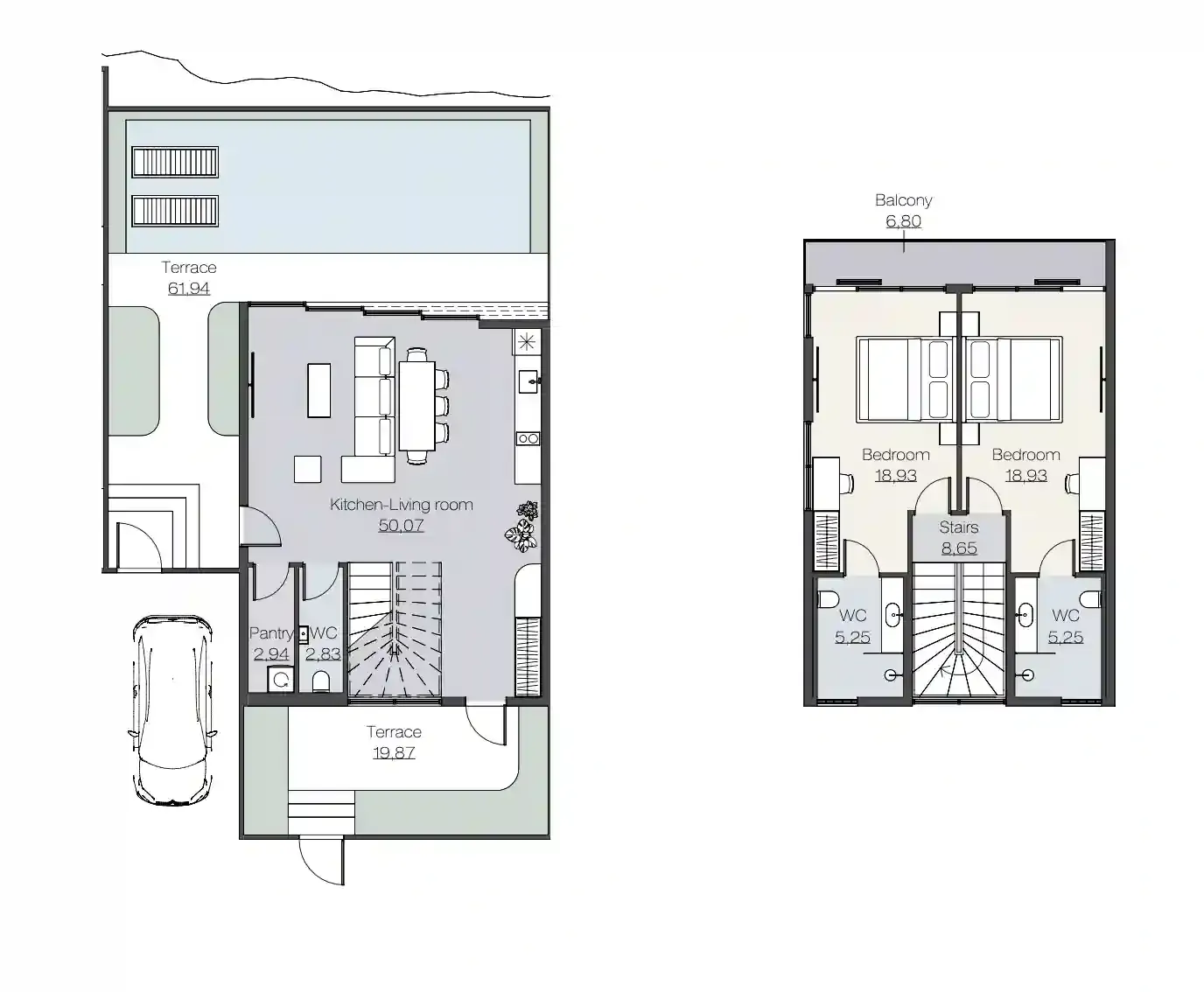 Rise Villas 2 bed floor plan, 2,131 sqft