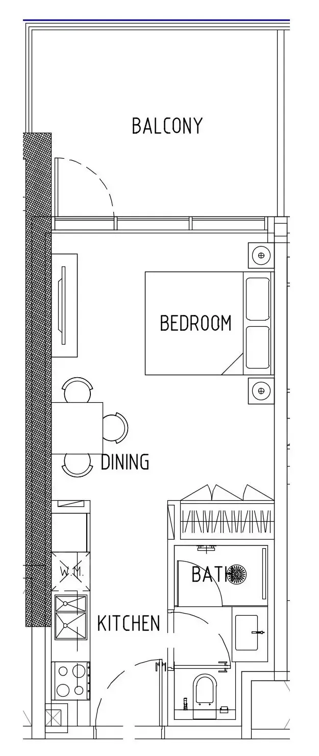 Damac District Studio floor plan, 437 sqft