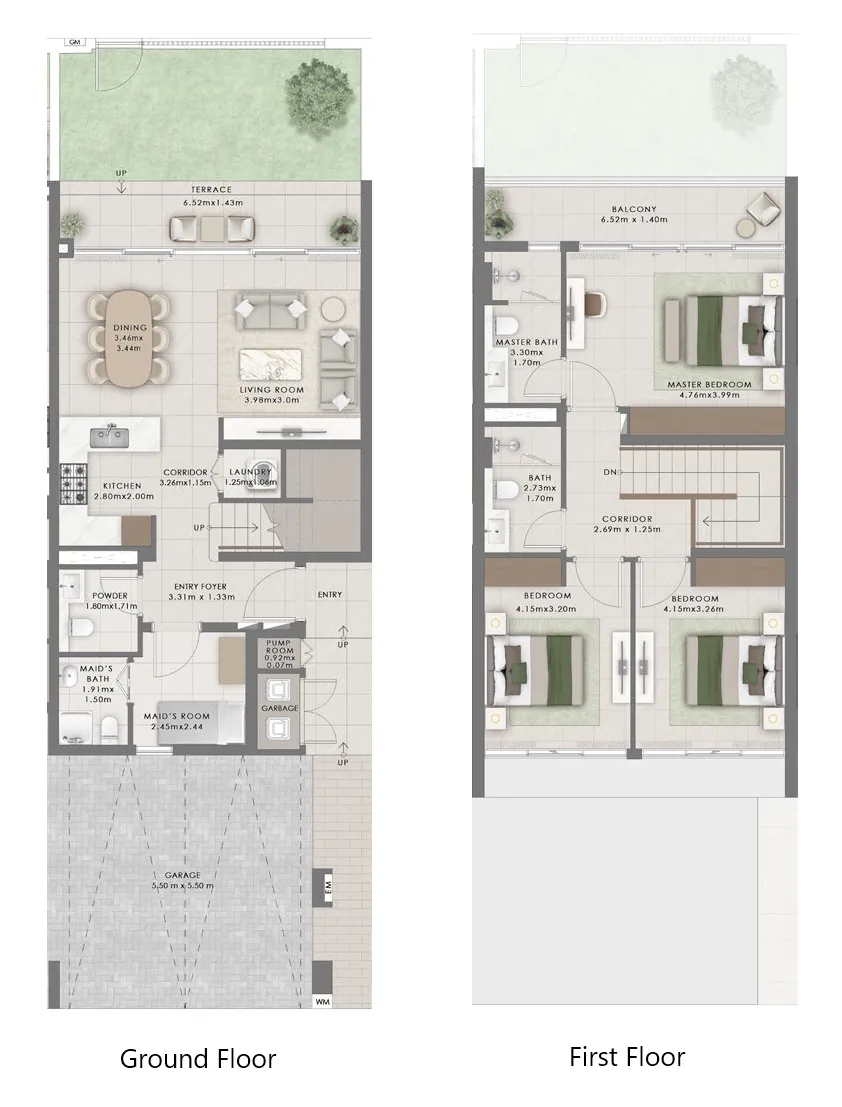 Equiterra 2 3 bed floor plan, 2,175 sqft