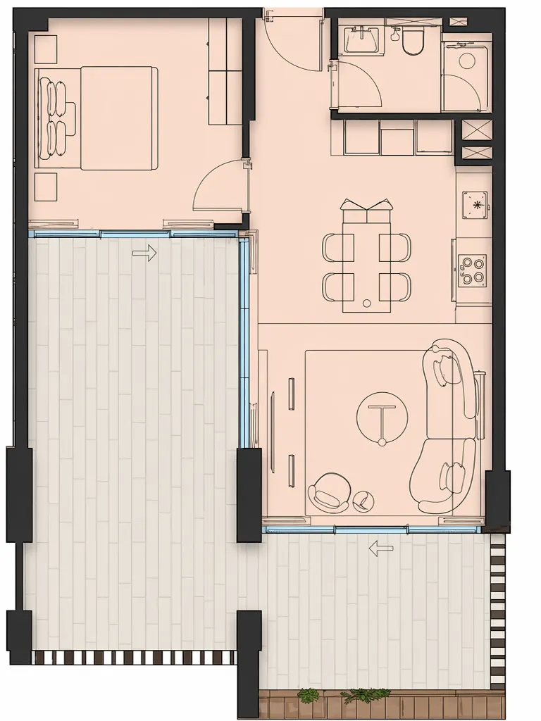 Sea Cliff by Imtiaz 1 bed floor plan, 1,104 sqft