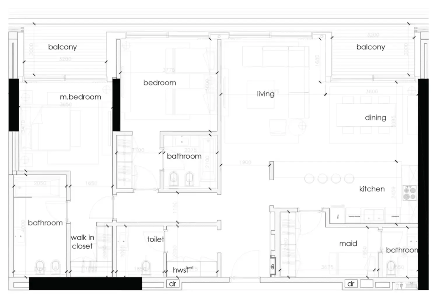 Gateway Porto Al Zorah 2 bed floor plan, 1,685 – 2,106 sqft