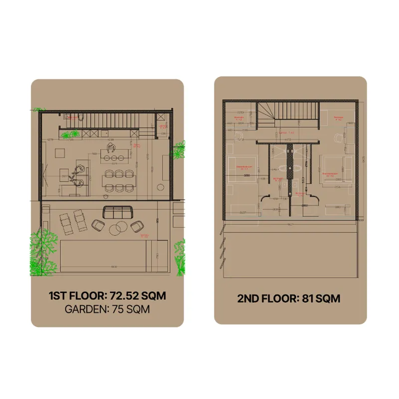 Rise Villas 2 bed floor plan, 1,652 sqft