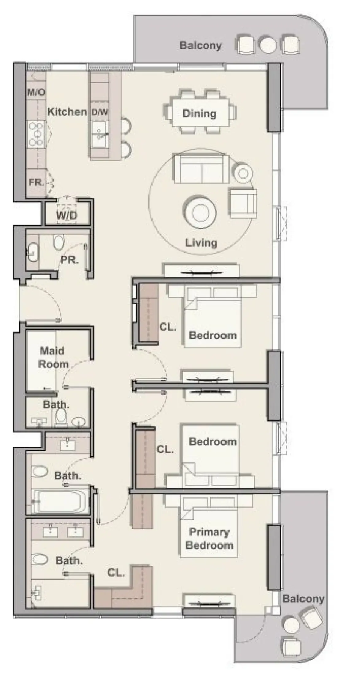 Soto Grande 3 bed floor plan, 1,745 sqft
