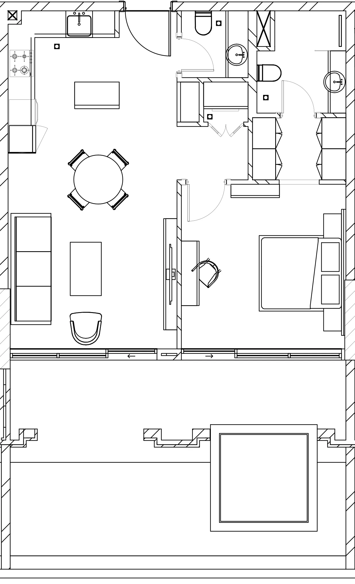 Berkeley Square 1 bed floor plan, 1,062 sqft