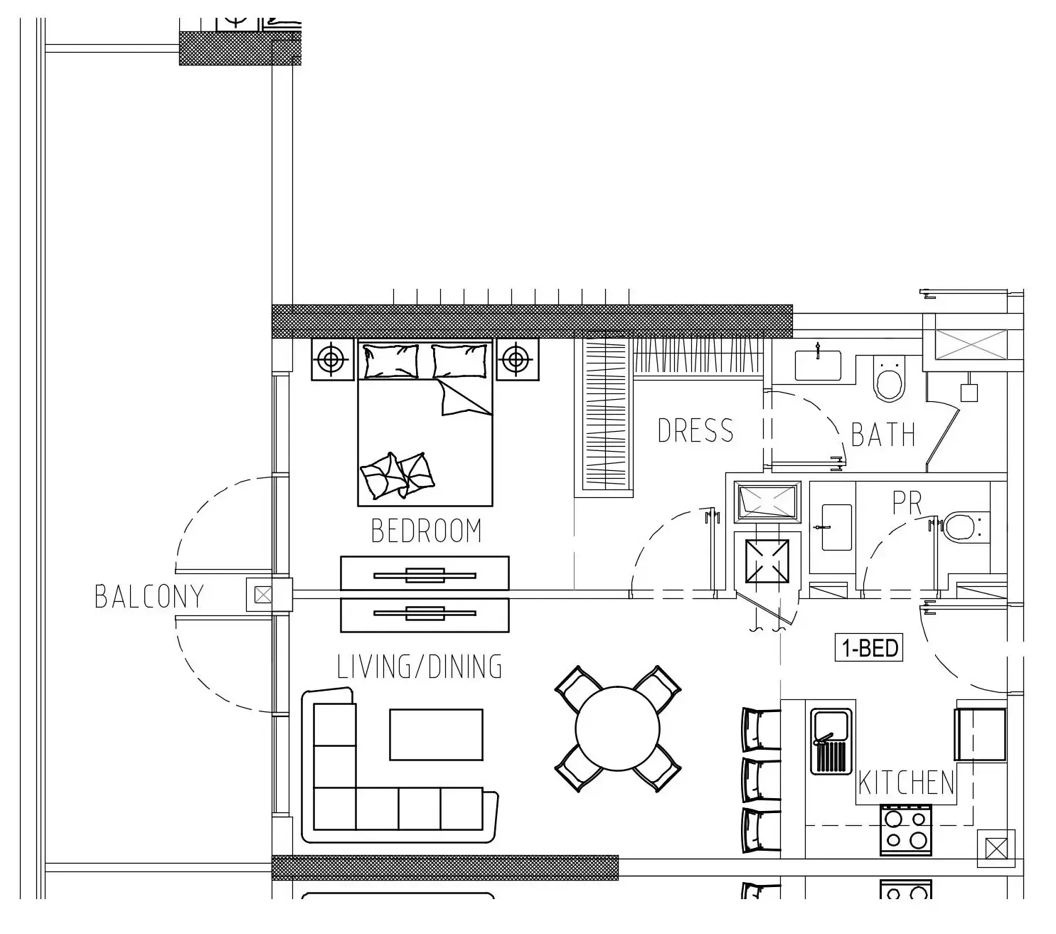 Damac Riverside Views 1 bed floor plan, 898 sqft