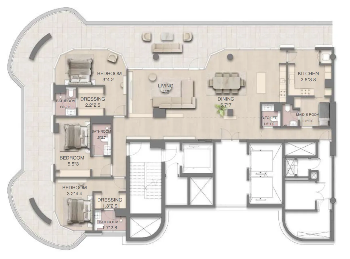 Mirasol Mina 3 bed floor plan, 3,910 sqft