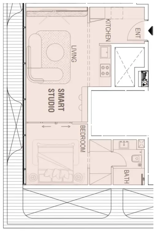 Tresora by Wadan Studio floor plan, 504 sqft