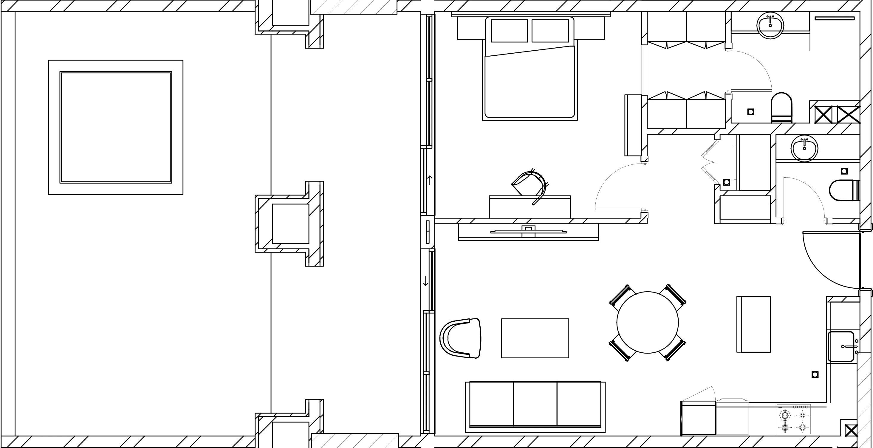 Berkeley Square 1 bed floor plan, 1,282 sqft