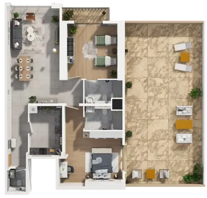 Barajeel Towers 2 bed floor plan, 3,143 sqft