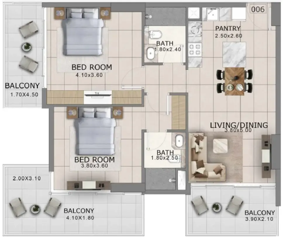 Arlington Park 2 2 bed floor plan, 1,160 sqft