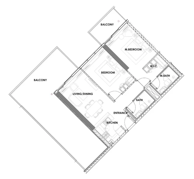 Golf Greens 2 bed floor plan, 1,434 sqft