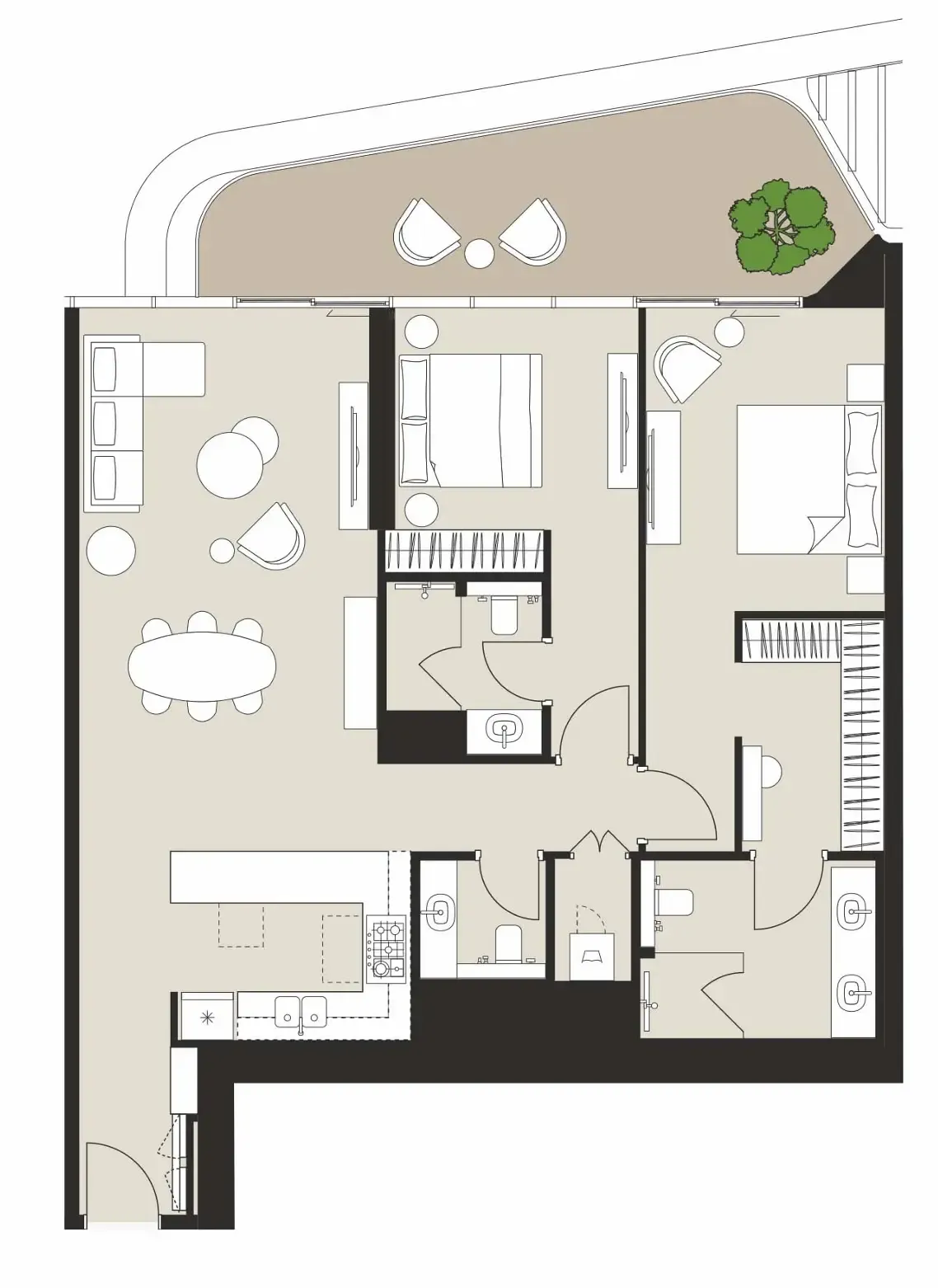 Artistry Two Residences 2 bed floor plan, 1,469 sqft