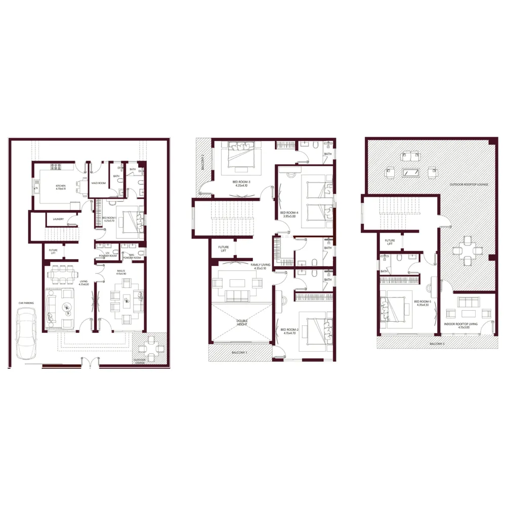 Kabbali Hills 5 bed floor plan, 4,082 sqft