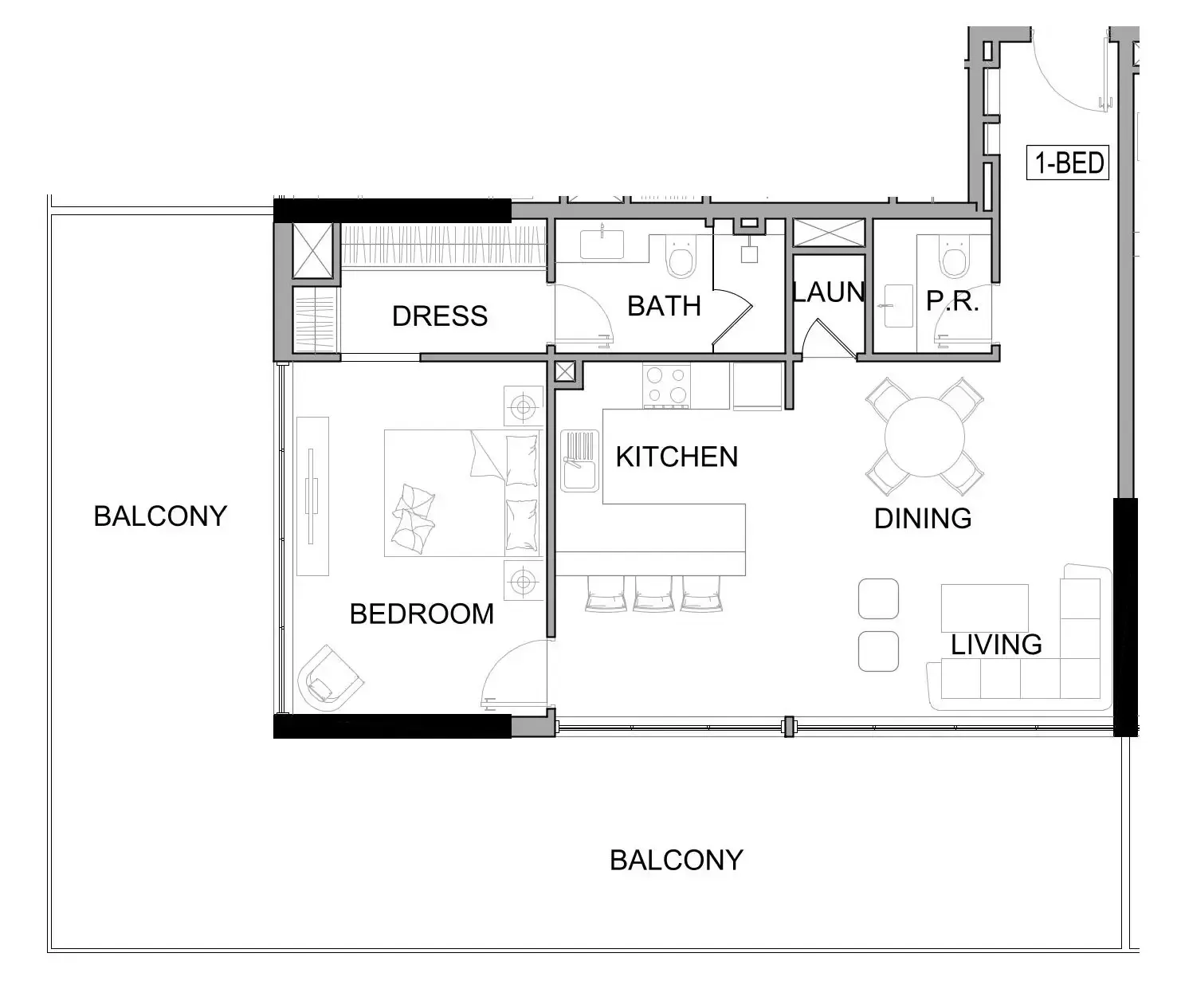 Damac Lagoons Views Phase 3 1 bed floor plan, 1,418 sqft