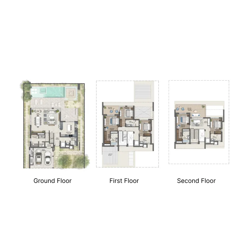 Naseem Al Jurf 5 bed floor plan, 4,628 sqft