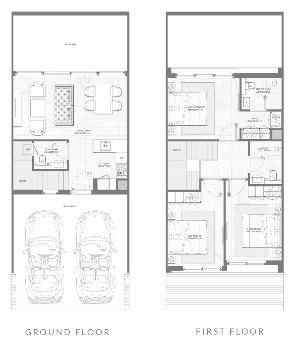 Amour Sans Detour 3 bed floor plan, 1,167 sqft