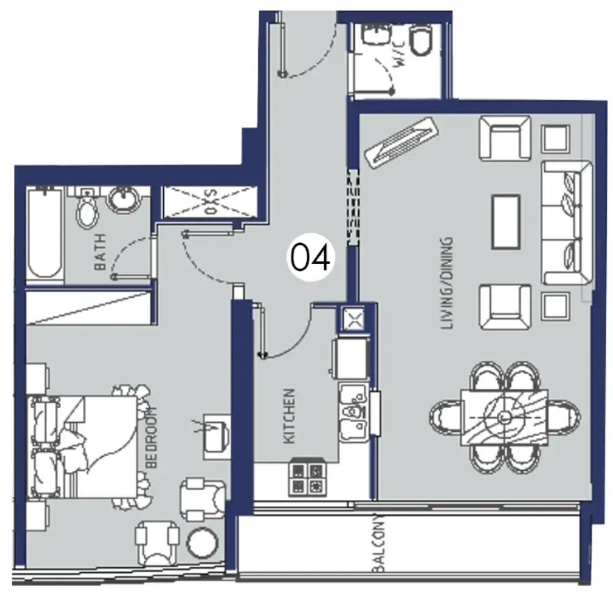 Amaris Tower 1 bed floor plan, 698 – 1,033 sqft