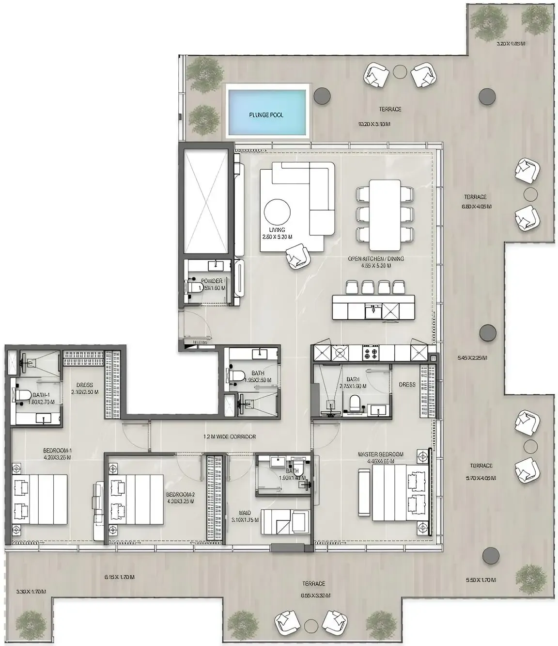 Allegro Park 3 bed floor plan, 3,377 sqft