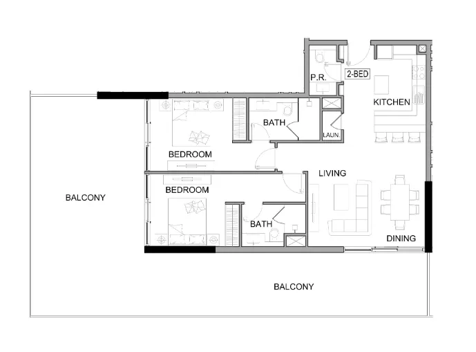 Damac Lagoons Views Phase 2 2 bed floor plan, 1,797 sqft