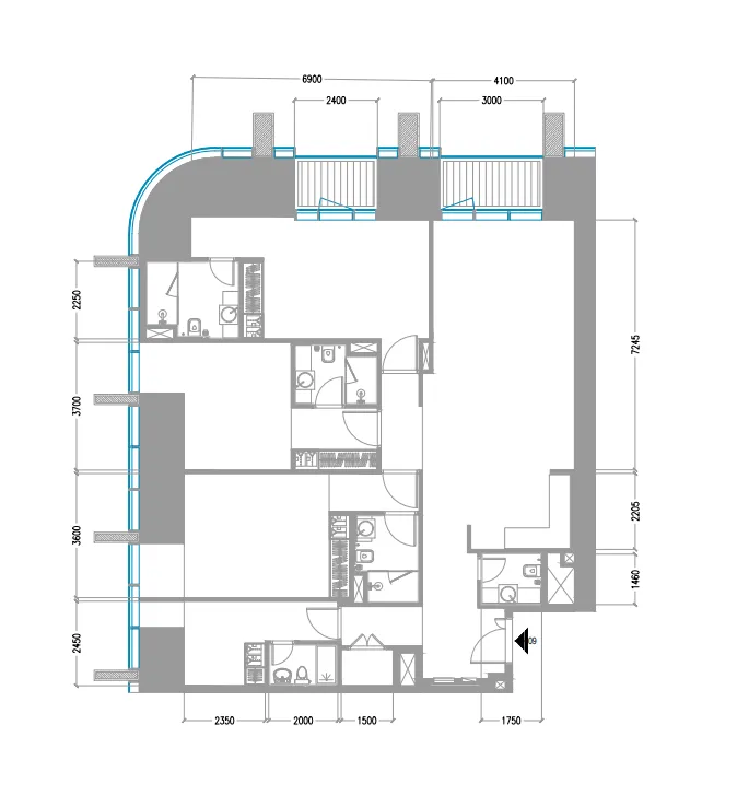 Tiger Sky Tower 3 bed floor plan, 1,914 sqft