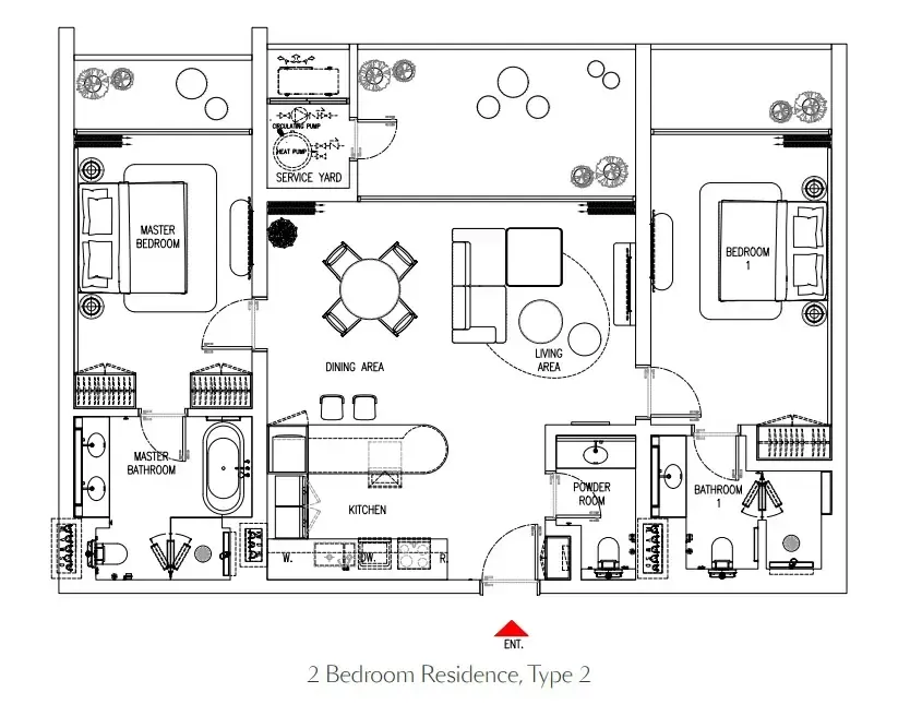 Gardens of Eden - Eden Residence 2 bed floor plan, 1,421 sqft