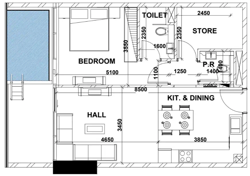 Peace Lagoons 2 1 bed floor plan, 843 sqft