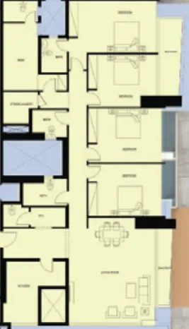 Faradis Tower 4 bed floor plan, 2,330 sqft