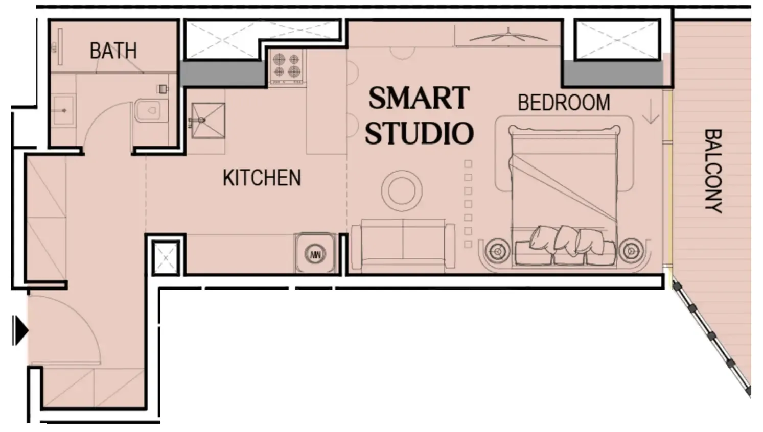 Tresora by Wadan Studio floor plan, 466 sqft