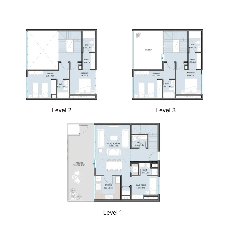 Sila 4 bed floor plan, 2,429 – 2,674 sqft