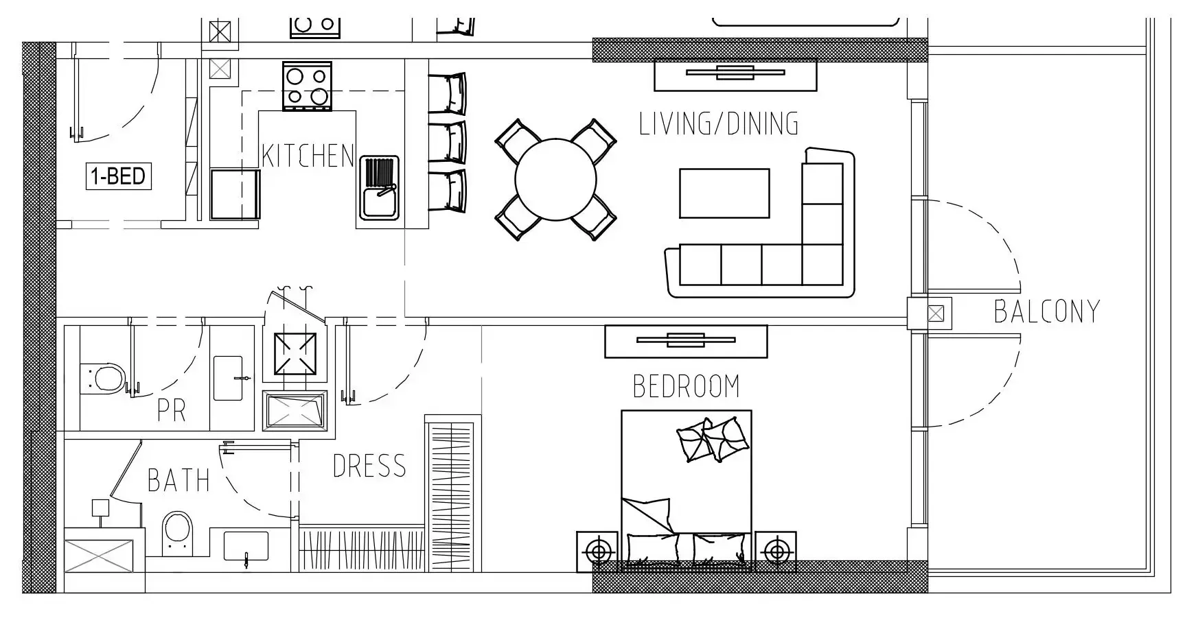 Damac Riverside Views 1 bed floor plan, 946 sqft