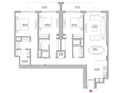 320 Riverside Crescent 3 bed floor plan, 1,653 sqft
