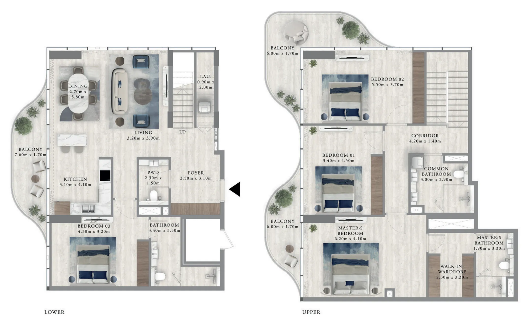 Royal Yacht Club Residence 4 bed floor plan, 2,639 sqft