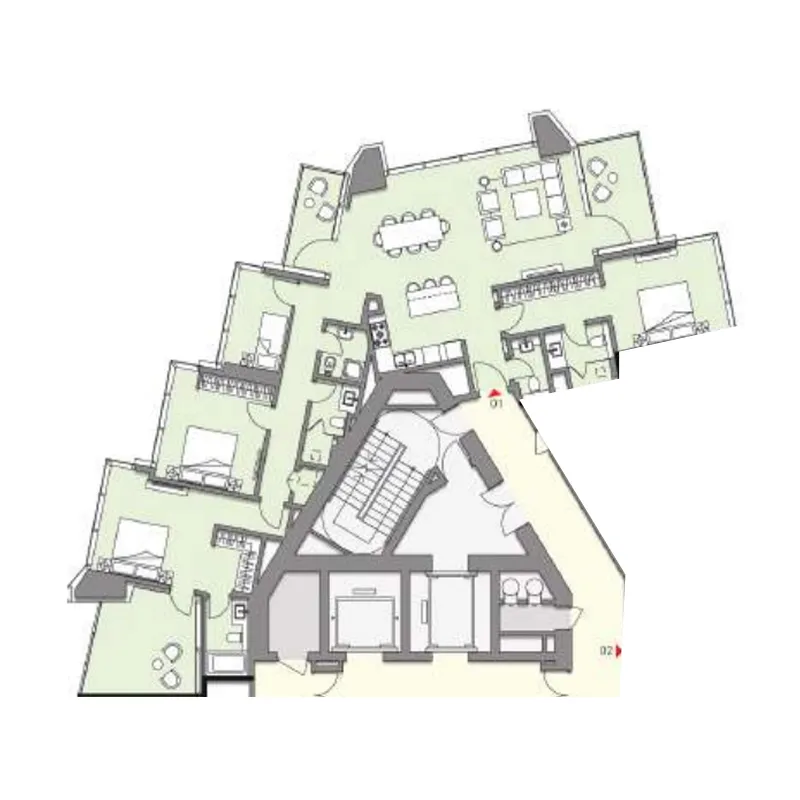 LIV Marina 3 bed floor plan, 2,125 sqft