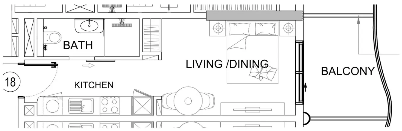 Damac Lagoons Views Phase 3 Studio floor plan, 387 sqft