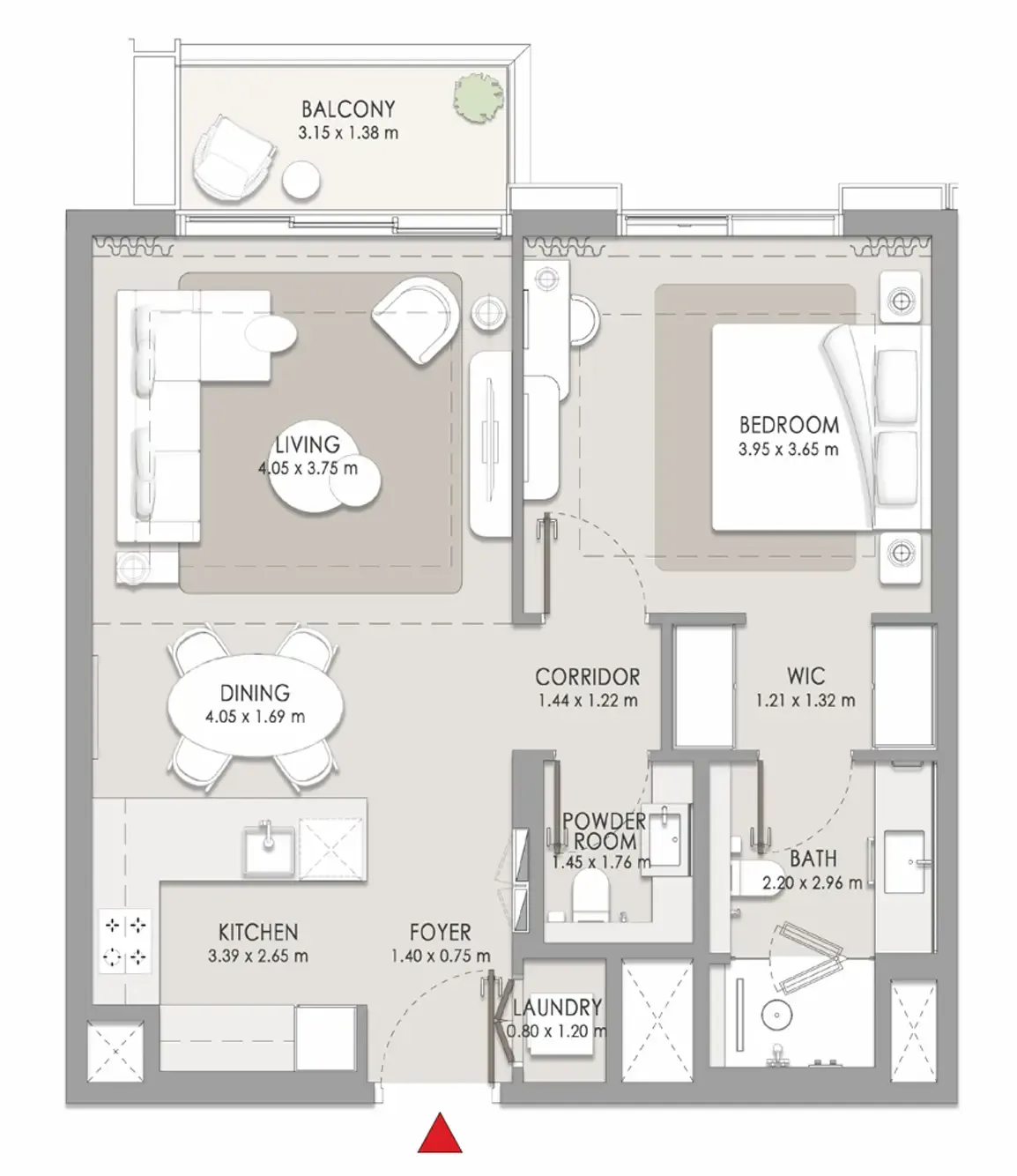 City Walk Crestlane 1 bed floor plan, 788 sqft