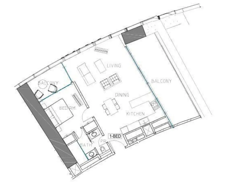 Safa Two de Grisogono 1 bed floor plan, 1,245 sqft