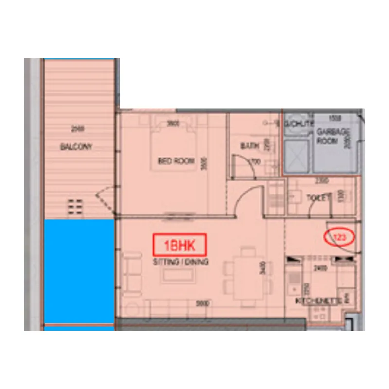 Ivy Gardens 2 by Samana 1 bed floor plan, 832 sqft