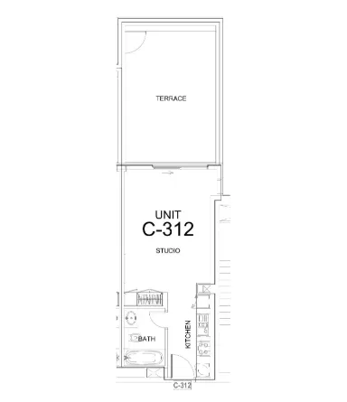 Damac Hills - Radisson Dubai Studio floor plan, 682 sqft
