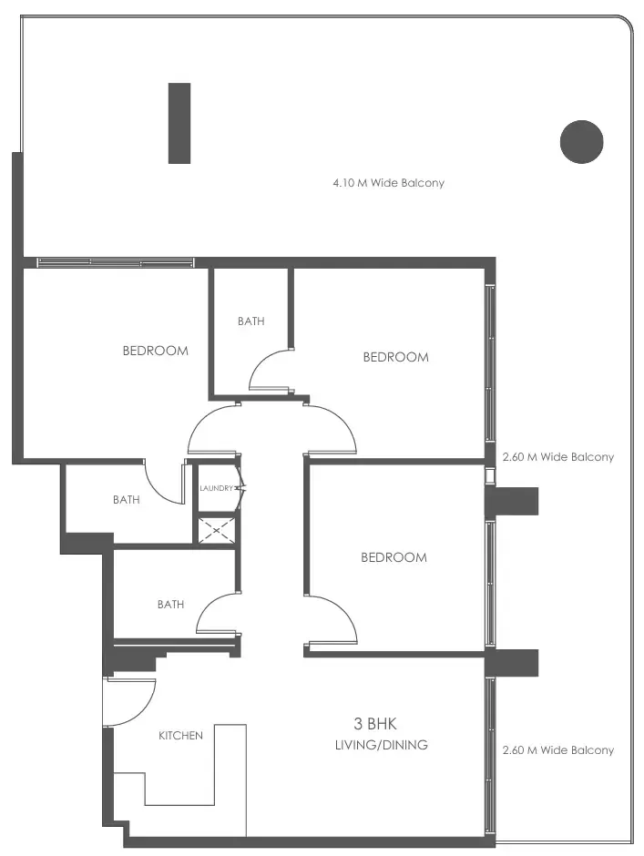 Al Haseen Residences 5 3 bed floor plan, 1,819 sqft