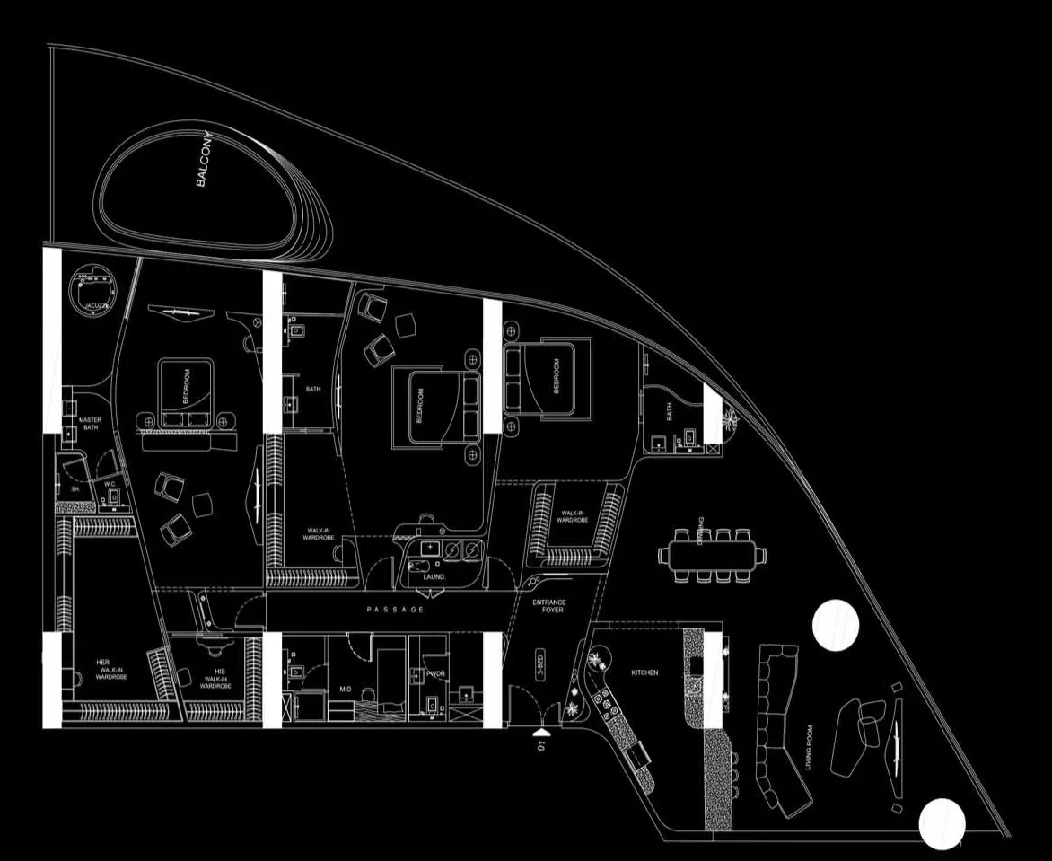 Bugatti Residences by Binghatti 3 bed floor plan, 4,452 sqft