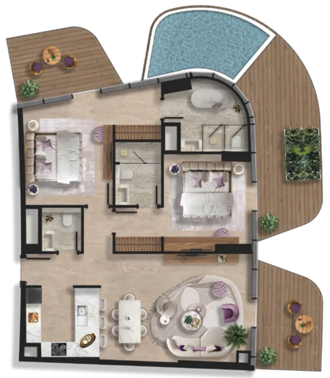 Taj Wellington Mews 2 bed floor plan, 1,751 sqft