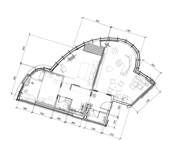 Damac Towers by Paramount 1 bed floor plan, 1,123 sqft