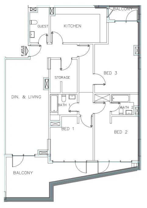 Janayen Avenue 3 bed floor plan, 1,892 sqft