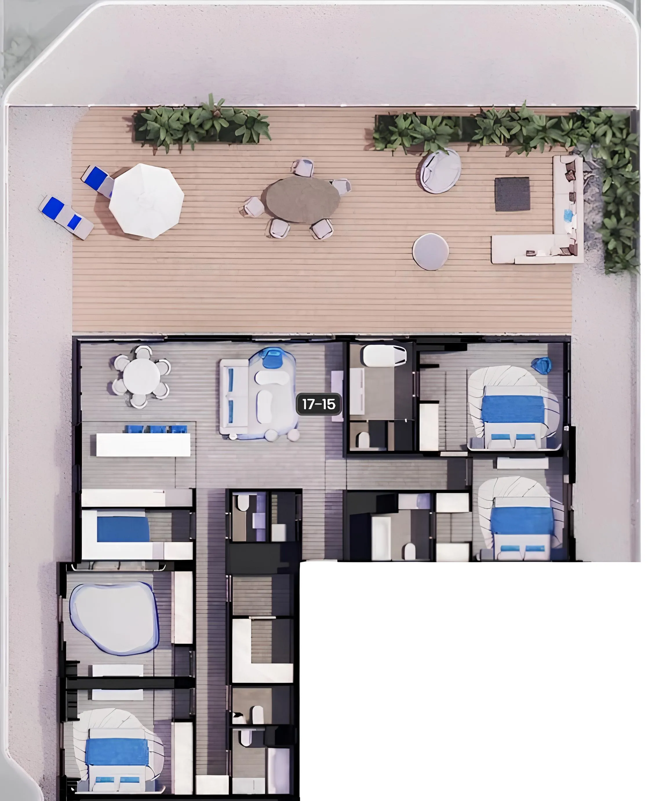 Nikki Beach Residences 4 bed floor plan, 4,897 sqft